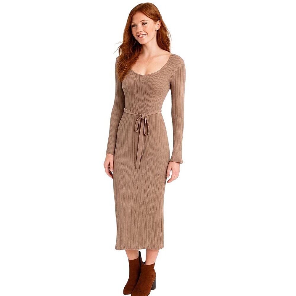 2/$30 NWT WAYF XS Ribbed Knit Long Sleeve Dress